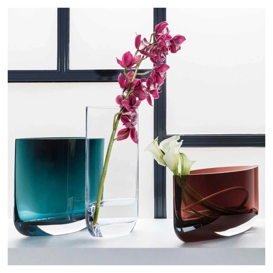 Ваза Nude Glass Лезвие 20х39,5 см, стекло хрустальное, сине-зеленая