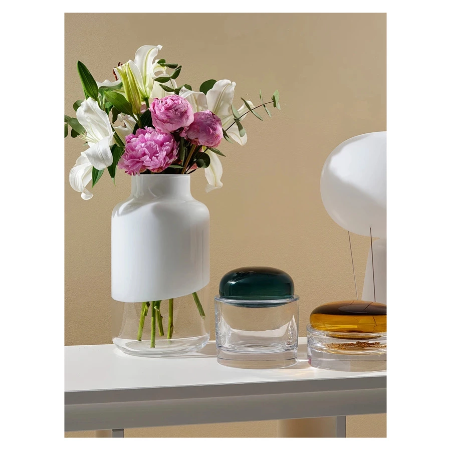 Ваза Nude Glass Магнолия 32 см, стекло хрустальное, опалово-белая