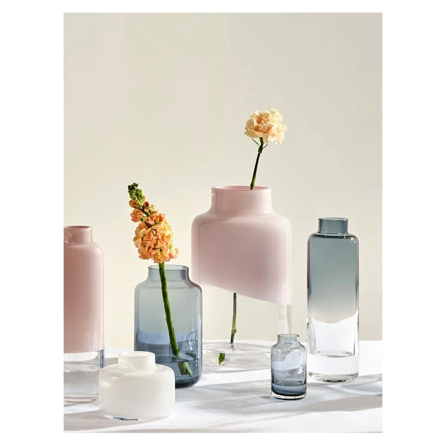 Ваза Nude Glass Магнолия 32 см, стекло хрустальное, опалово-розовая