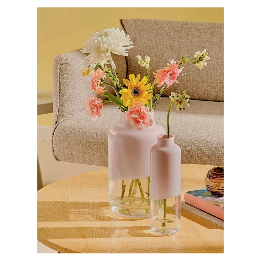 Ваза Nude Glass Магнолия 32 см, стекло хрустальное, опалово-розовая