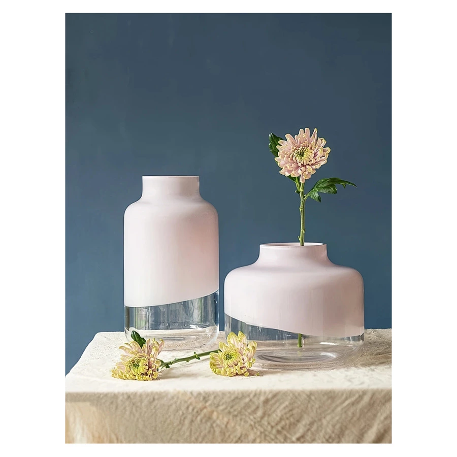 Ваза Nude Glass Магнолия 32 см, стекло хрустальное, опалово-розовая