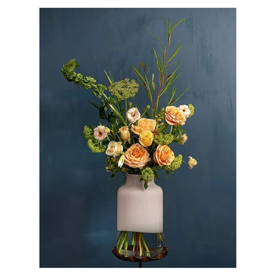 Ваза Nude Glass Магнолия 32 см, стекло хрустальное, опалово-розовая