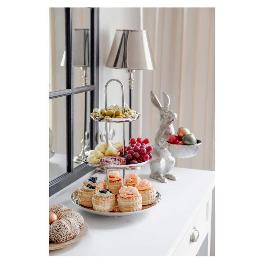 Блюдо трехъярусное Edzard Апус h40 см, сталь нержавеющая