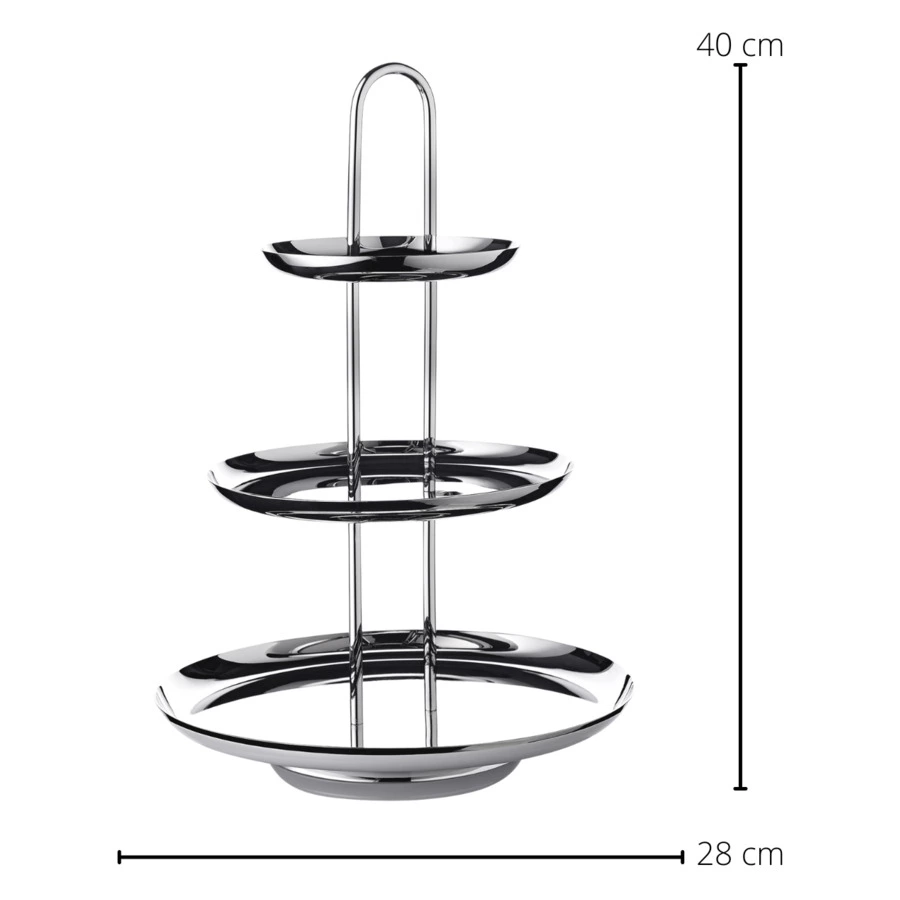 Блюдо трехъярусное Edzard Апус h40 см, сталь нержавеющая