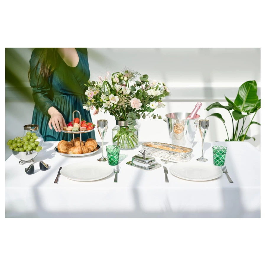 Блюдо двухъярусное Edzard Апус h28 см, сталь нержавеющая