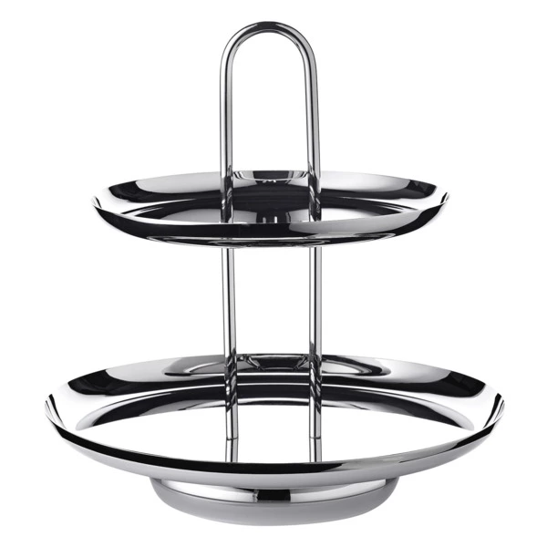 Блюдо двухъярусное Edzard Апус h28 см, сталь нержавеющая