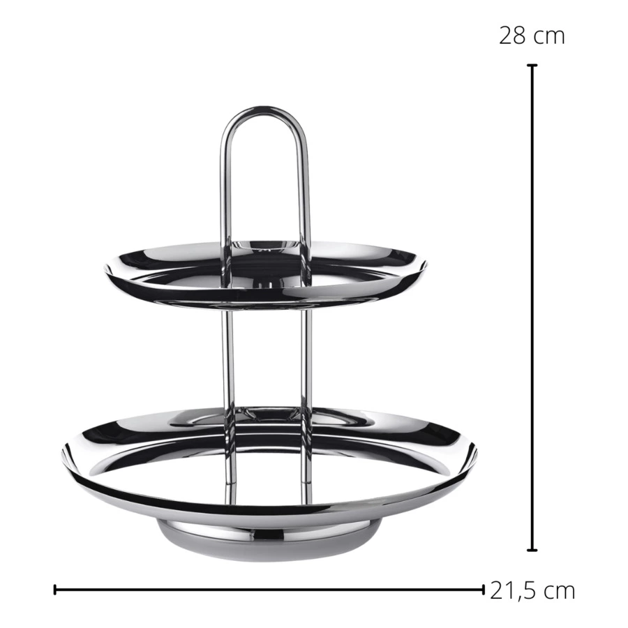 Блюдо двухъярусное Edzard Апус h28 см, сталь нержавеющая