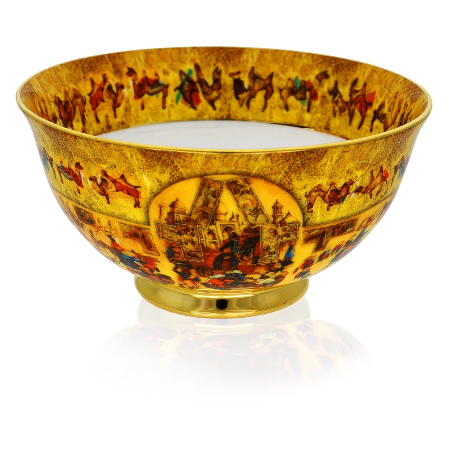 Сервиз чайный с пиалами Empire Шелковый путь на 6 персон 9 предметов,фарфор костяной, золотая деколь