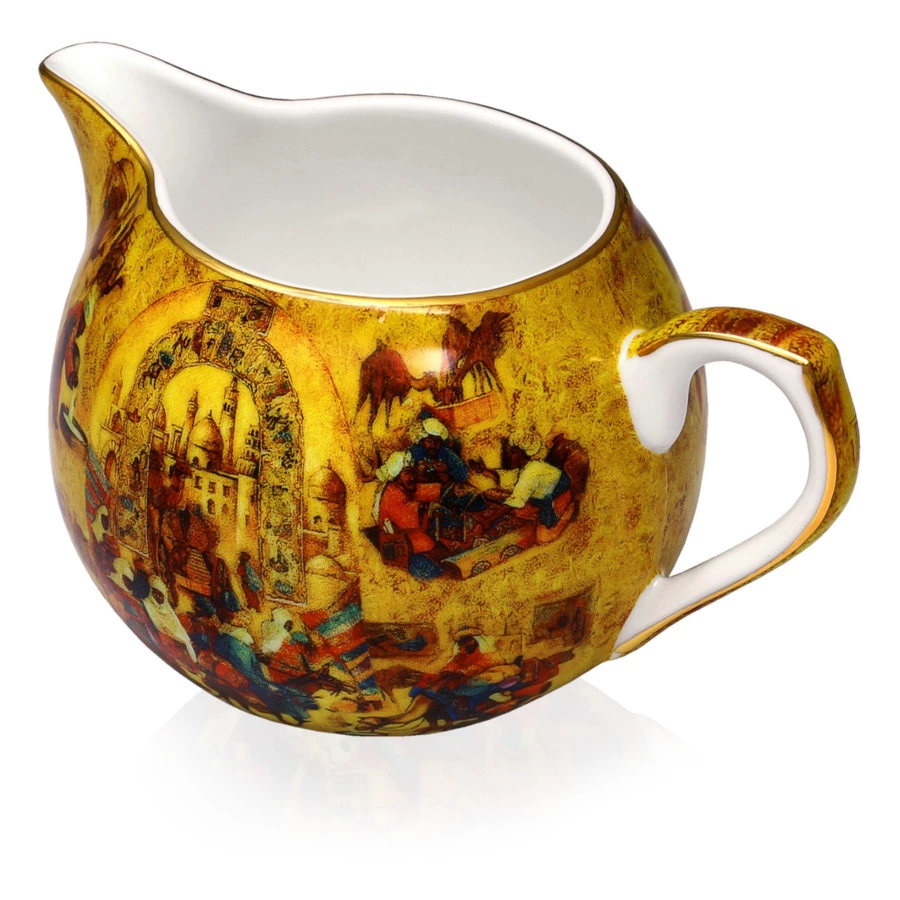 Сервиз чайный с пиалами Empire Шелковый путь на 6 персон 9 предметов,фарфор костяной, золотая деколь