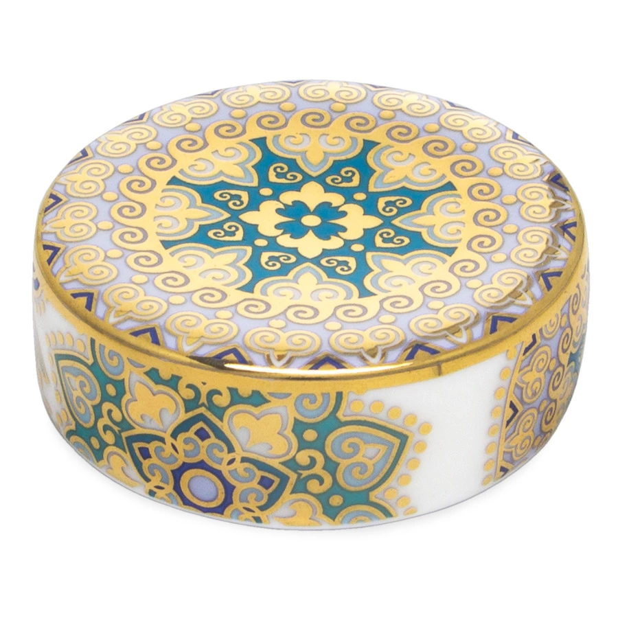 Сервиз столовый Empire Туркуаз на 6 персон 98 предметов, фарфор, золотая деколь, бирюзовый, п/к