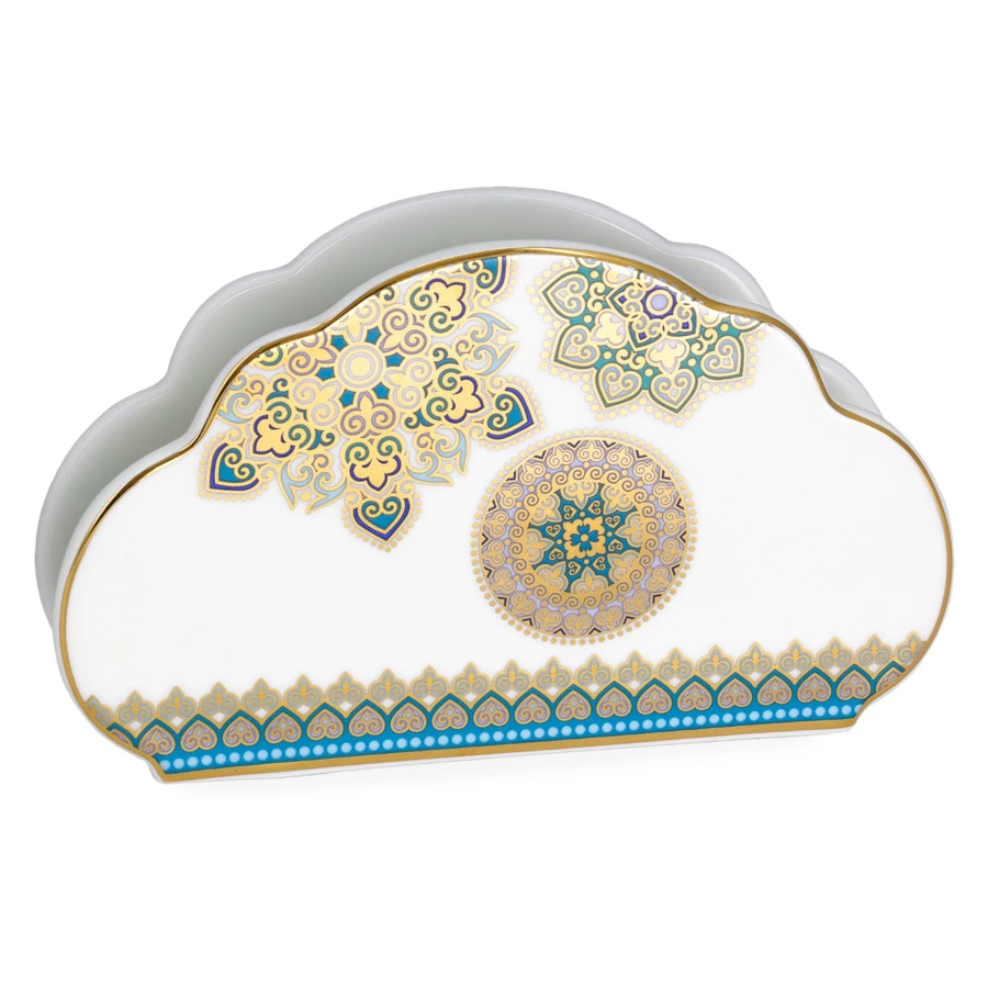 Сервиз столовый Empire Туркуаз на 6 персон 98 предметов, фарфор, золотая деколь, бирюзовый, п/к