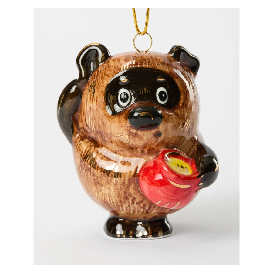 Игрушка елочная Лефортовский фарфор Винни Пух 7х7х9 см, фарфор, ручная работа, п/к