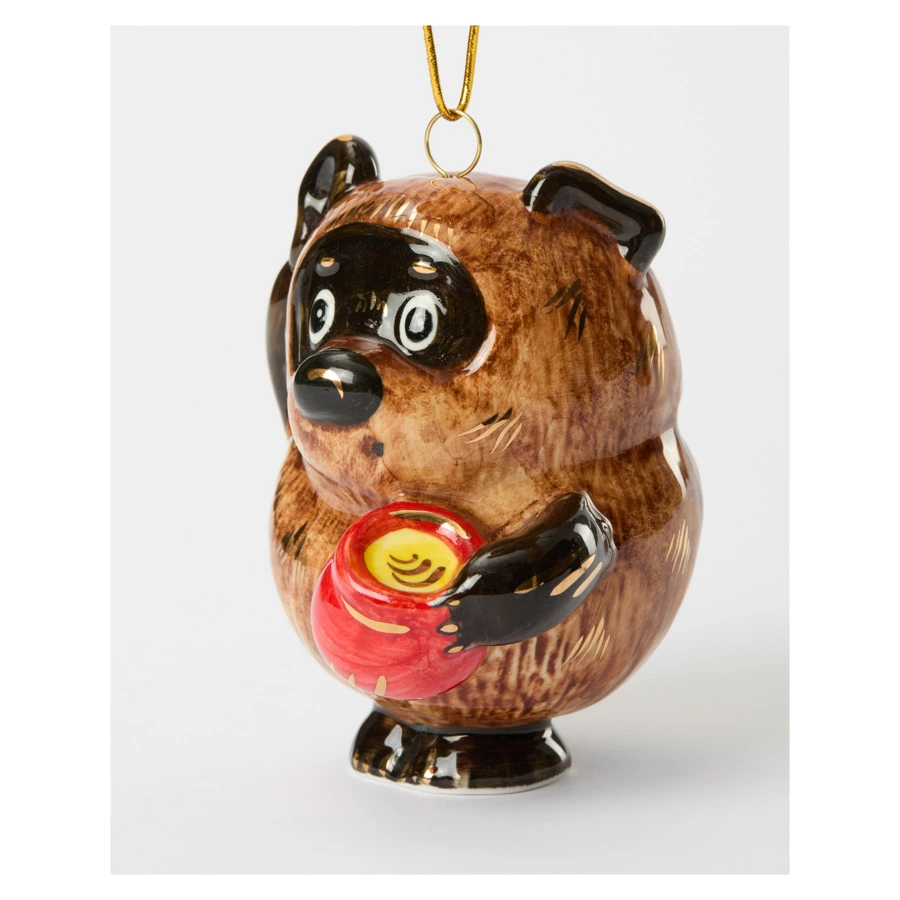 Игрушка елочная Лефортовский фарфор Винни Пух 7х7х9 см, фарфор, ручная работа, п/к