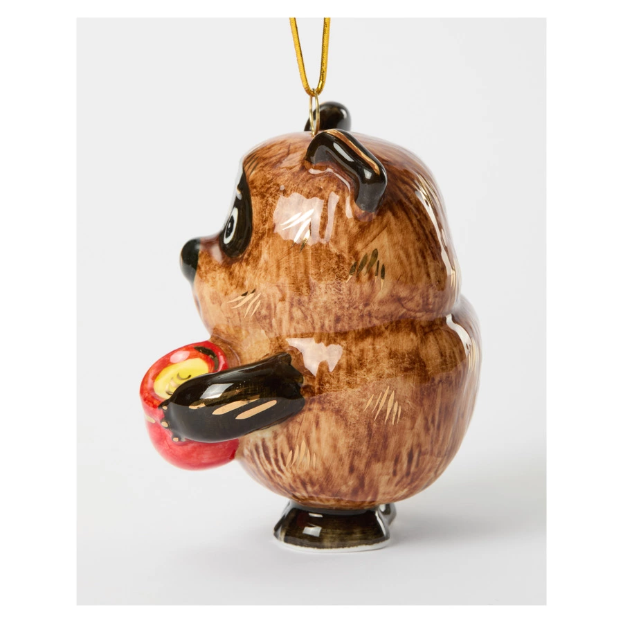 Игрушка елочная Лефортовский фарфор Винни Пух 7х7х9 см, фарфор, ручная работа, п/к