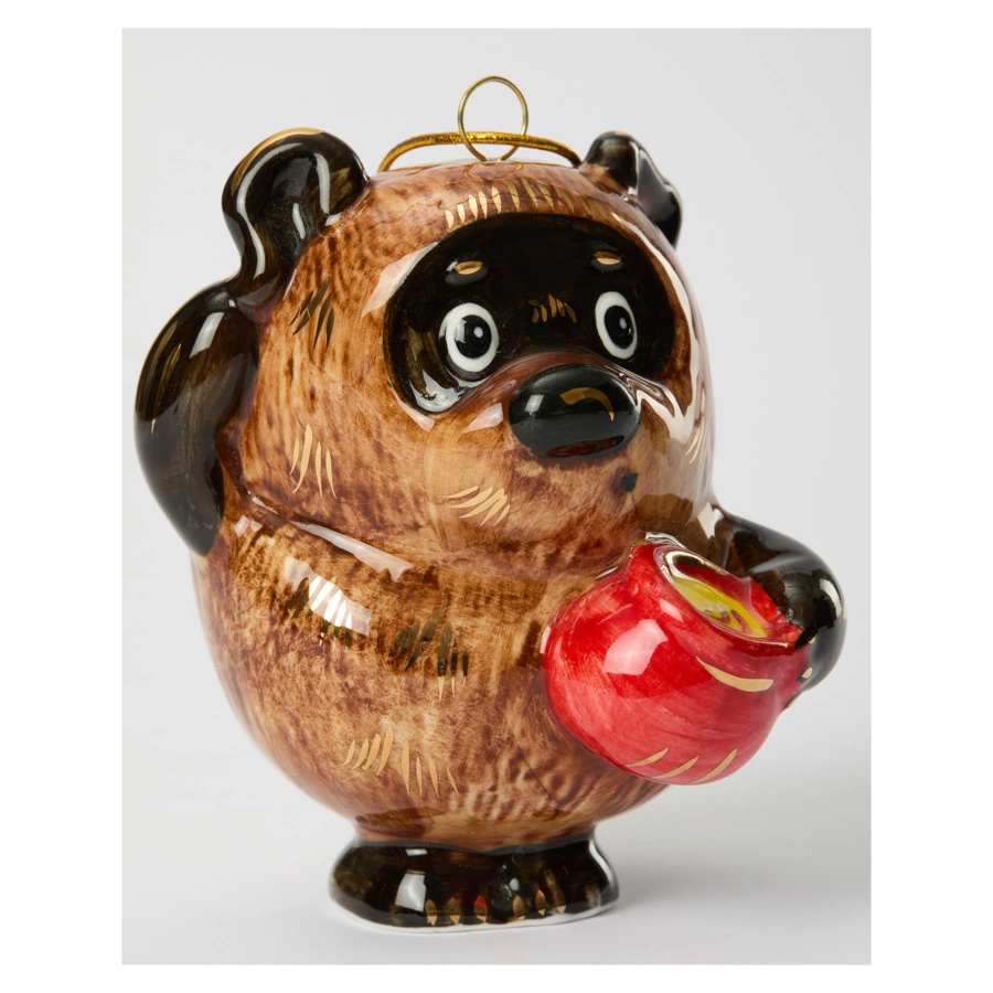 Игрушка елочная Лефортовский фарфор Винни Пух 7х7х9 см, фарфор, ручная работа, п/к