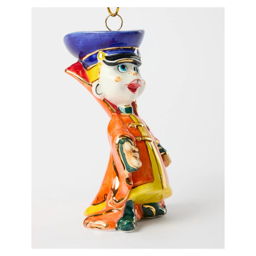 Игрушка елочная Лефортовский фарфор Вовка из 3/9 царства 5х6,2х10,4 см, фарфор, ручная работа, п/к