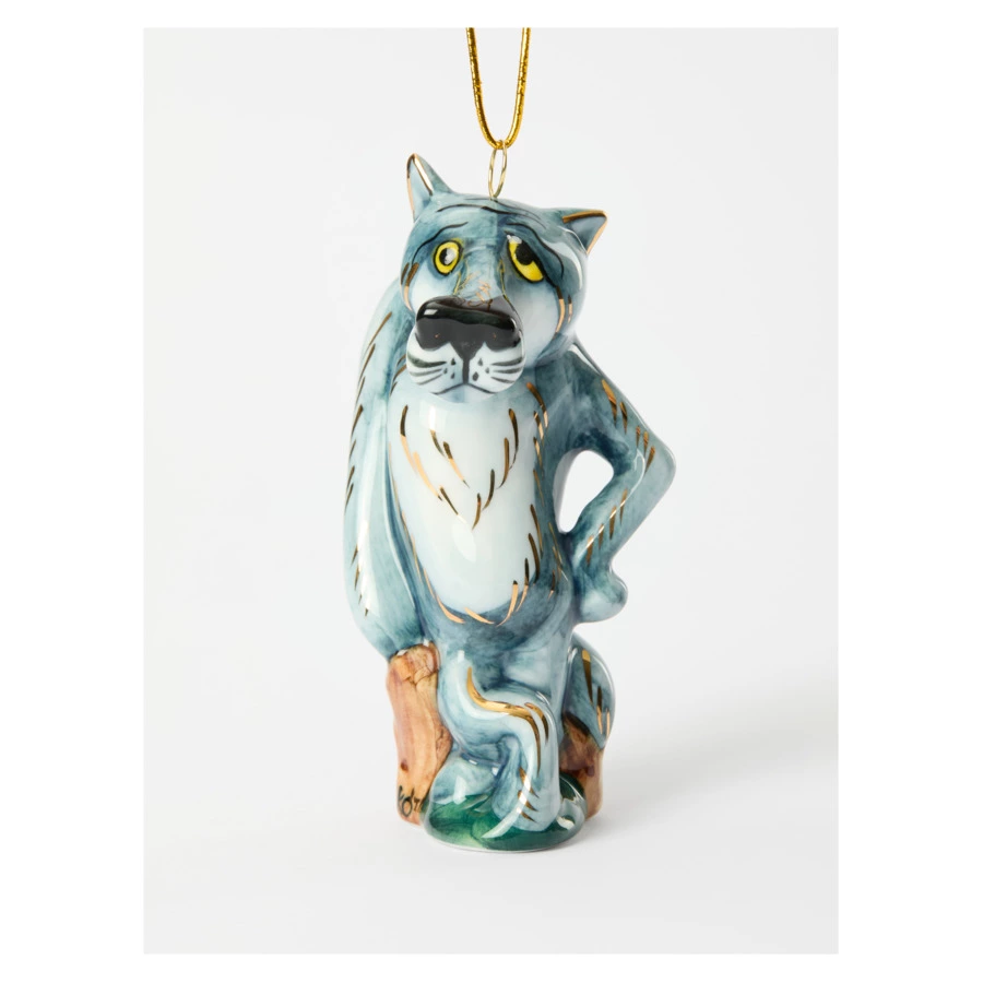 Игрушка елочная Лефортовский фарфор Волк Щас спою 5,5х6,5х11 см, фарфор, ручная работа, п/к