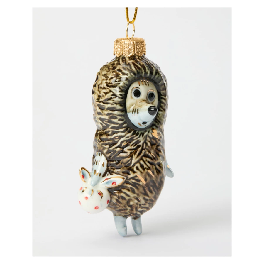 Игрушка елочная Лефортовский фарфор Ежик в тумане 6,2х5,4х10 см, фарфор, ручная работа, п/к