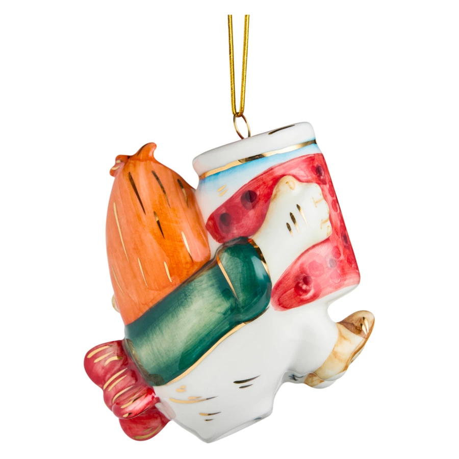 Игрушка елочная Лефортовский фарфор Карлсон 9х5,5х9,5 см, фарфор, ручная работа, п/к