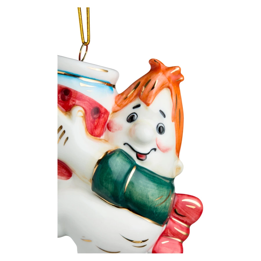 Игрушка елочная Лефортовский фарфор Карлсон 9х5,5х9,5 см, фарфор, ручная работа, п/к