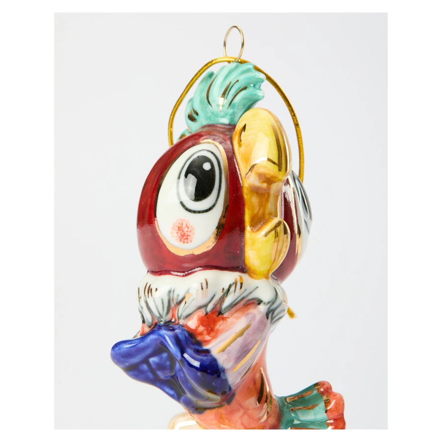 Игрушка елочная Лефортовский фарфор Попугай Кеша 4,5х5х11,2 см, фарфор, ручная работа, п/к