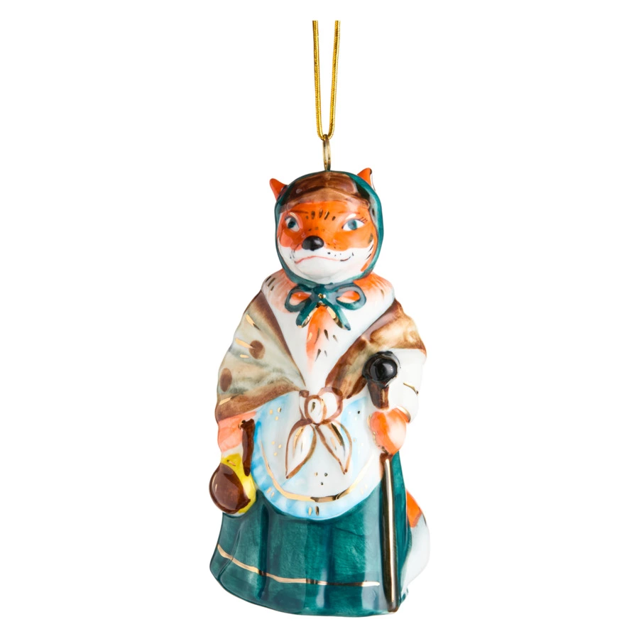 Игрушка елочная Лефортовский фарфор Лиса Алиса 5х5х10,5 см, фарфор, ручная работа, п/к