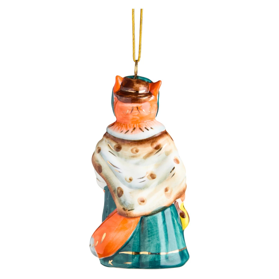 Игрушка елочная Лефортовский фарфор Лиса Алиса 5х5х10,5 см, фарфор, ручная работа, п/к