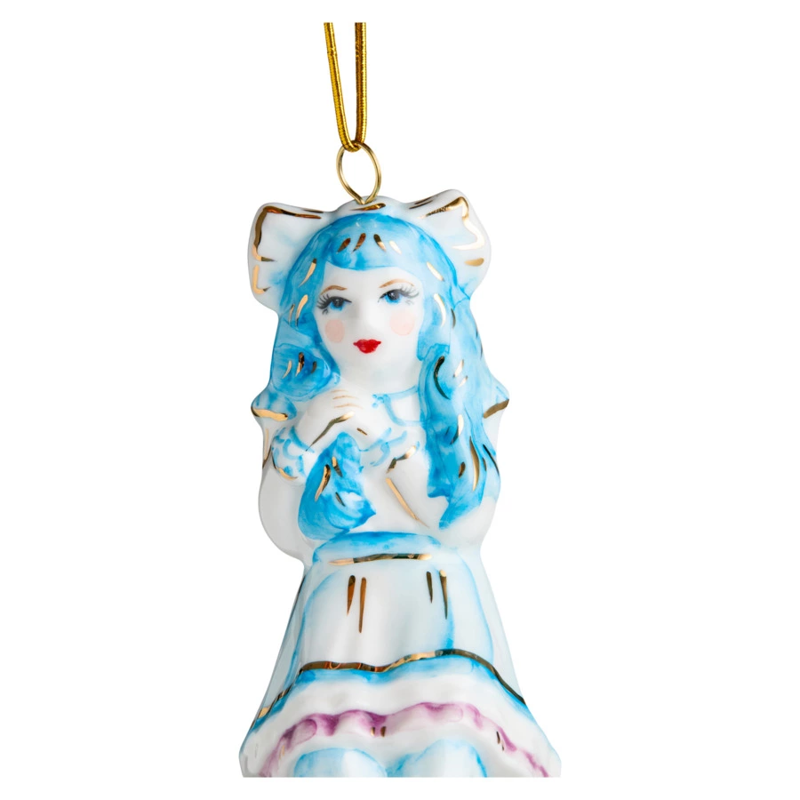 Игрушка елочная Лефортовский фарфор Мальвина 4,5х6х10,5 см, фарфор, ручная работа, п/к