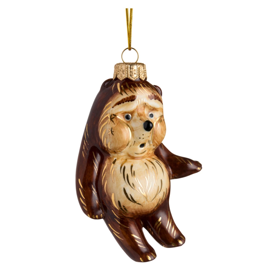 Игрушка елочная Лефортовский фарфор Медвежонок в тумане 7,5х4,5х10,5 см, фарфор, ручная работа, п/к