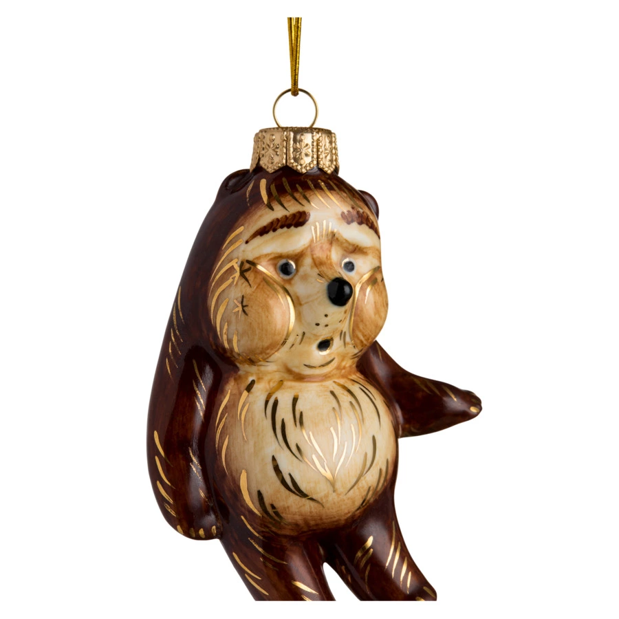 Игрушка елочная Лефортовский фарфор Медвежонок в тумане 7,5х4,5х10,5 см, фарфор, ручная работа, п/к