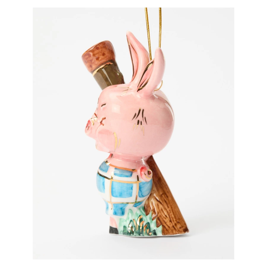 Игрушка елочная Лефортовский фарфор Пятачок 9х6х12 см, фарфор, ручная работа, п/к