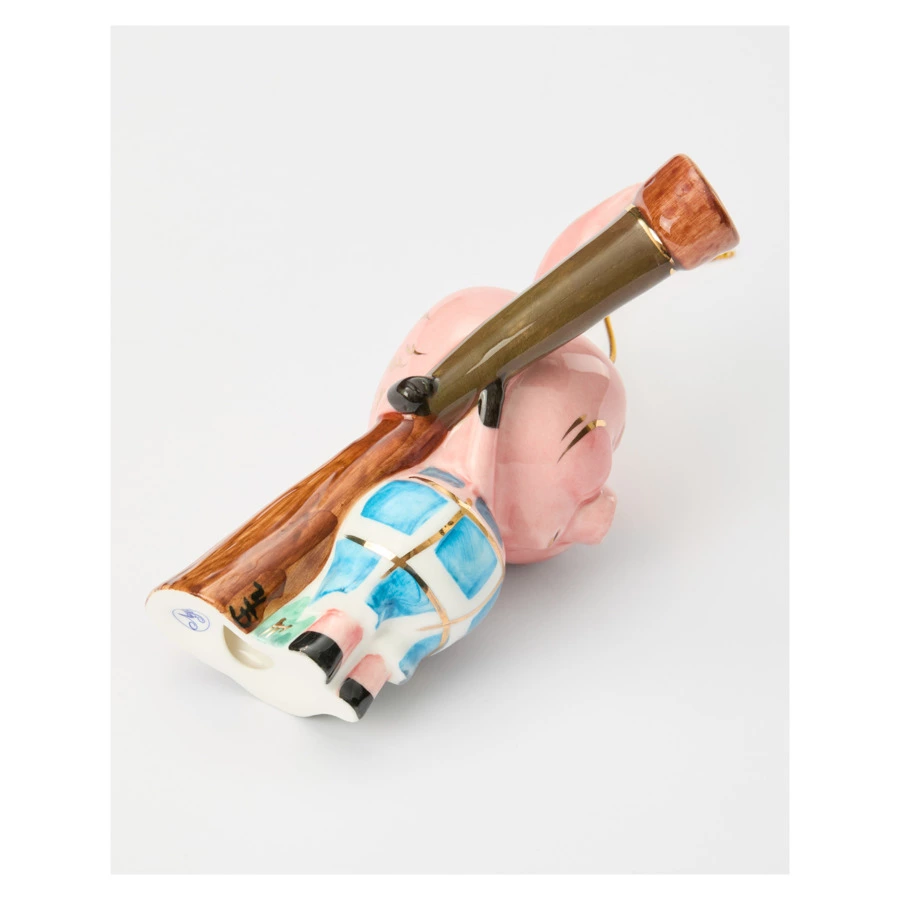 Игрушка елочная Лефортовский фарфор Пятачок 9х6х12 см, фарфор, ручная работа, п/к