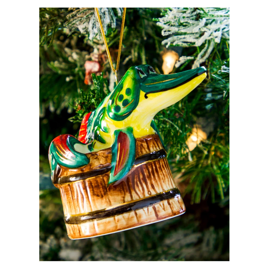 Игрушка елочная Лефортовский фарфор Щука 6,5х10,5х8 см, фарфор, ручная работа, п/к