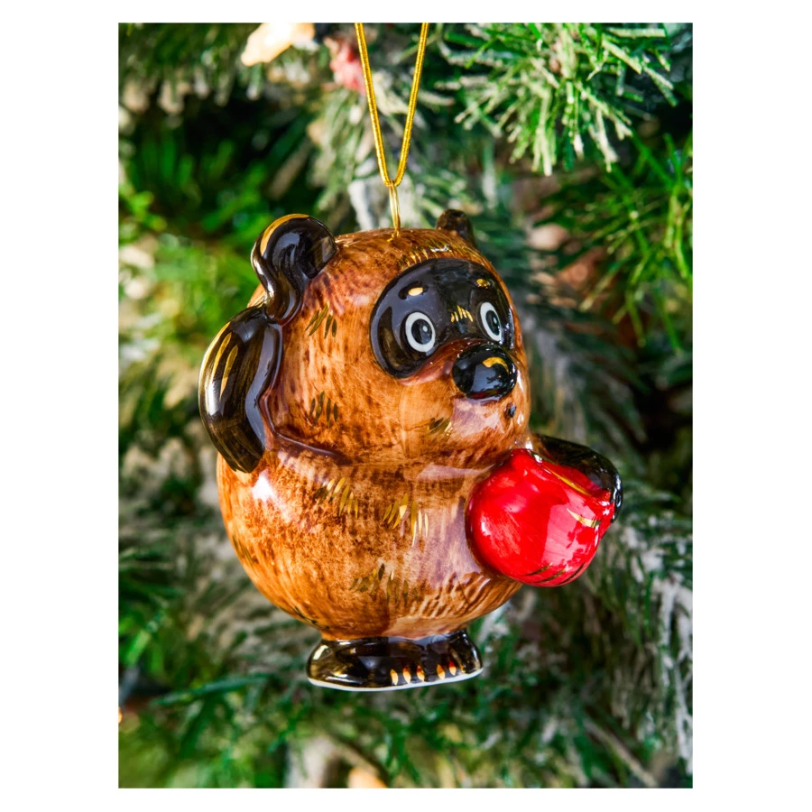 Набор елочных игрушек Лефортовский фарфор Винни Пух 2 шт, фарфор, в коробке с музыкой, п/к