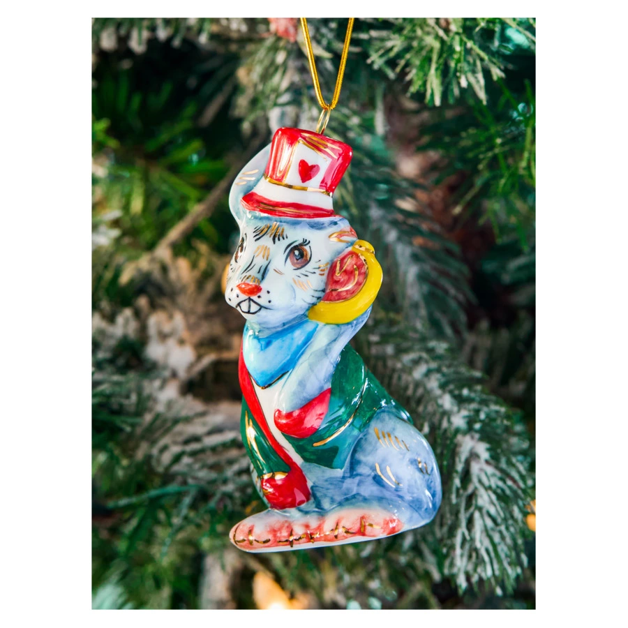 Набор елочных игрушек Лефортовский фарфор Алиса в Стране Чудес 6 шт, фарфор, в коробке с музыкой,п/к