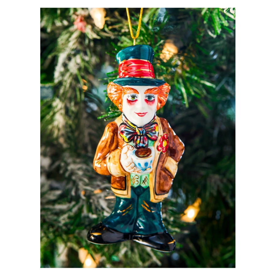 Набор елочных игрушек Лефортовский фарфор Алиса в Стране Чудес 6 шт, фарфор, в коробке с музыкой,п/к