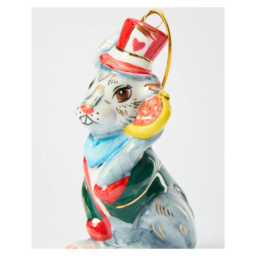 Набор елочных игрушек Лефортовский фарфор Алиса в Стране Чудес 6 шт, фарфор, в коробке с музыкой,п/к