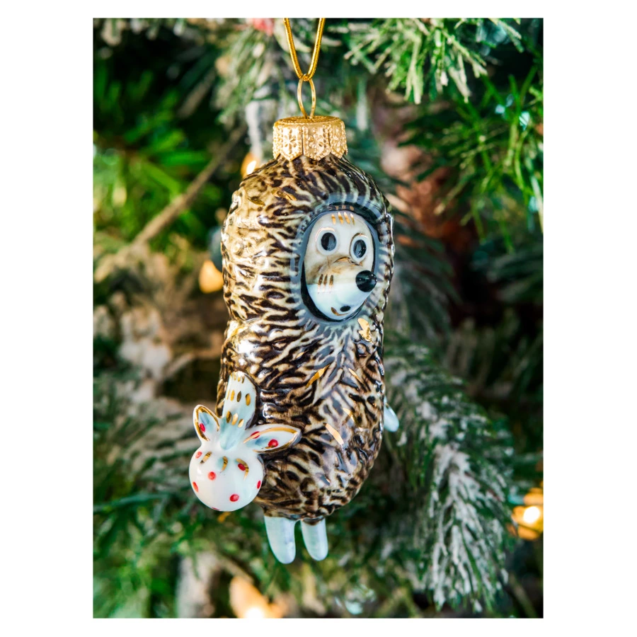 Набор елочных игрушек Лефортовский фарфор Ежик в тумане 2 шт, фарфор, в коробке с музыкой, п/к