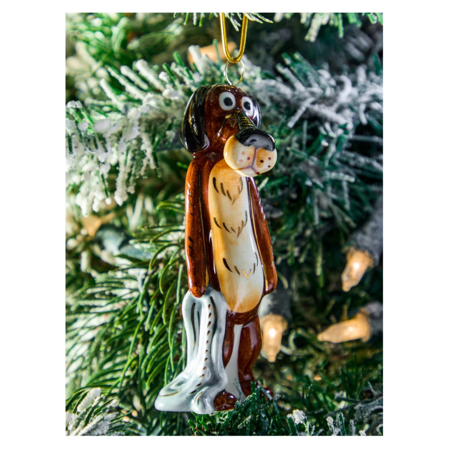 Набор елочных игрушек Лефортовский фарфор Жил-был пес 2 шт, фарфор, в коробке с музыкой, п/к