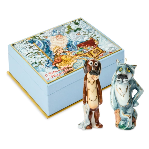 Набор елочных игрушек Лефортовский фарфор Жил-был пес 2 шт, фарфор, в коробке с музыкой, п/к