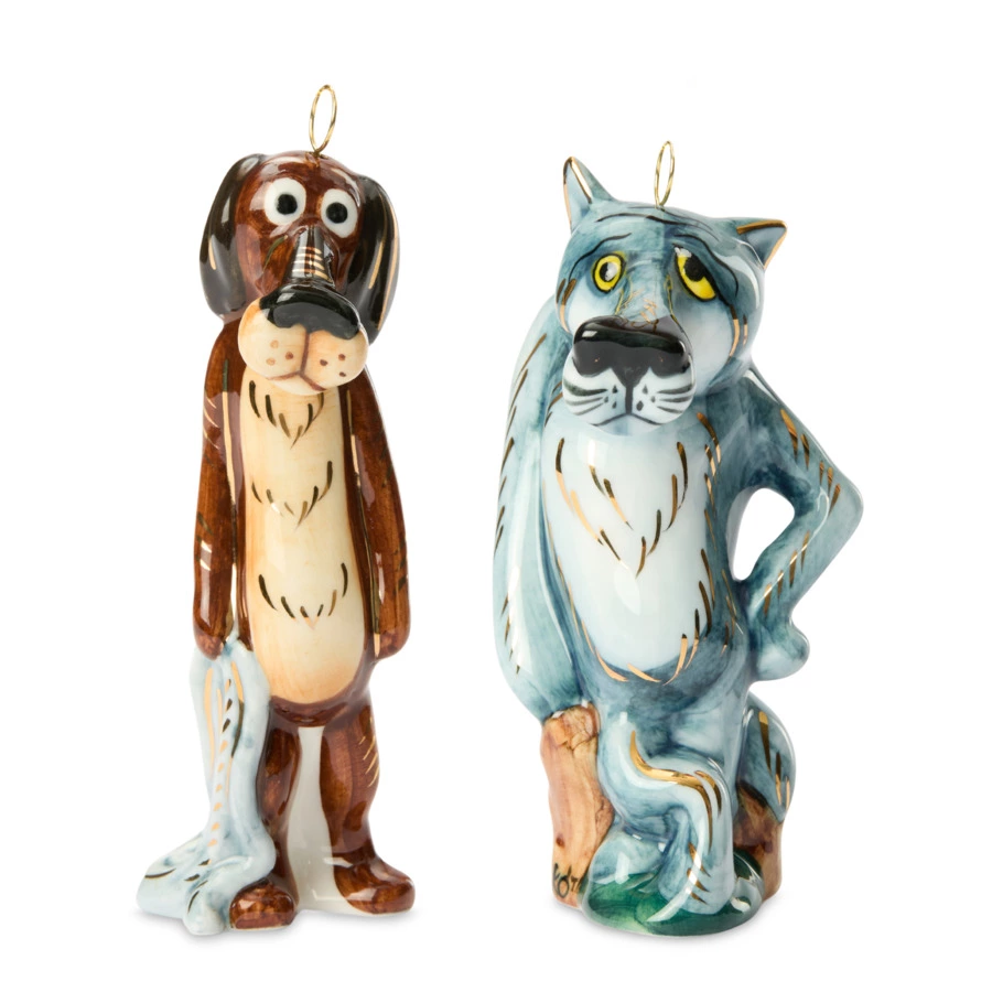 Набор елочных игрушек Лефортовский фарфор Жил-был пес 2 шт, фарфор, в коробке с музыкой, п/к