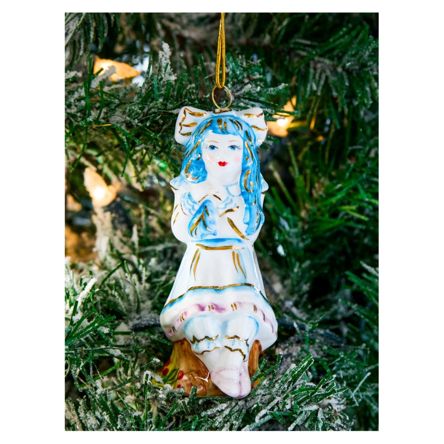 Набор елочных игрушек Лефортовский фарфор Золотой Ключик Буратино 2 шт, фарфор, с музыкой, п/к