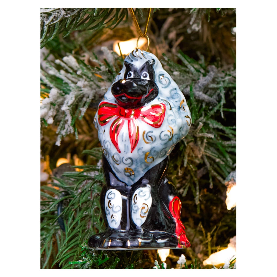 Набор елочных игрушек Лефортовский фарфор Золотой Ключик Артемон 2 шт, фарфор, с музыкой, п/к