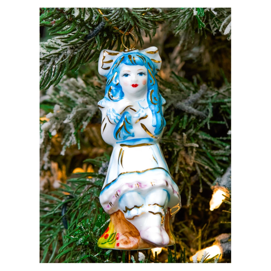 Набор елочных игрушек Лефортовский фарфор Золотой Ключик Артемон 2 шт, фарфор, с музыкой, п/к