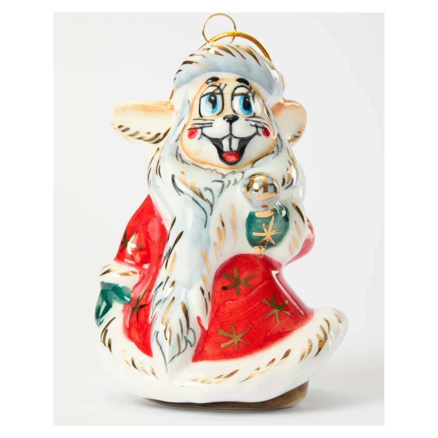 Набор елочных игрушек Лефортовский фарфор Ну, Погоди! 2 шт, фарфор, в коробке с музыкой, п/к