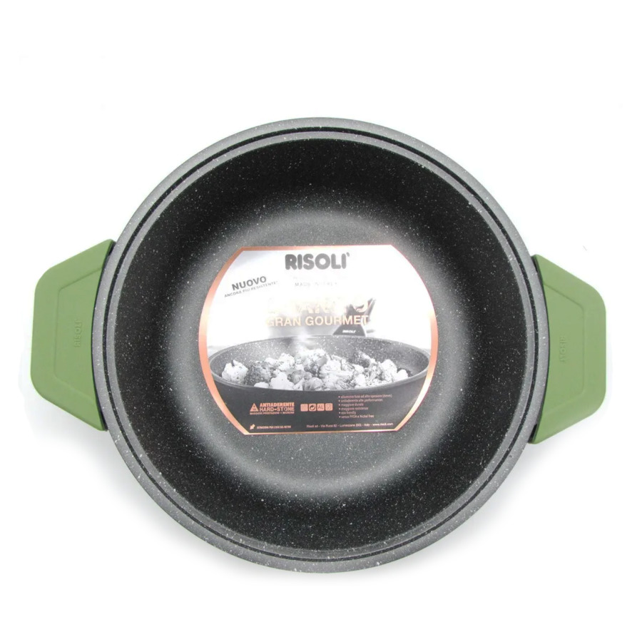 Кастрюля с крышкой Risoli Granito-Green 4,5 л, 28 см, алюминий литой, стекло