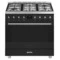 Отдельностоящий варочный центр газ-электро SMEG C9GMMB2 90х60 см, чёрный матовый