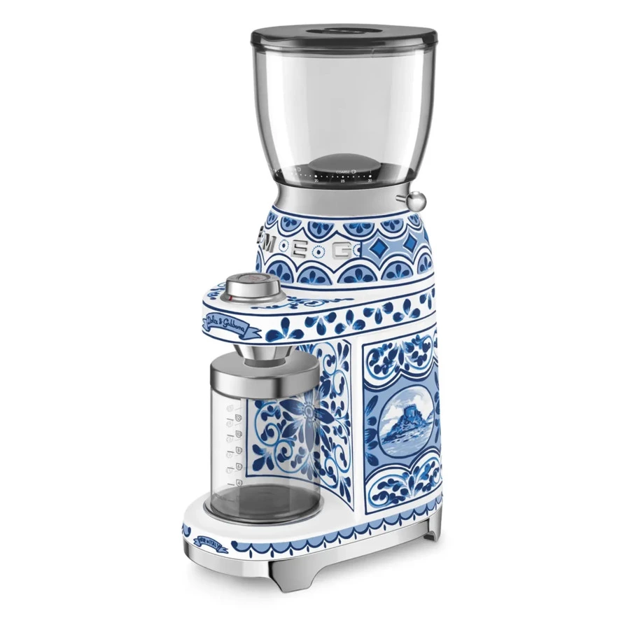 Кофемолка SMEG CGF01DGBEU Dolce & Gabbana, голубая