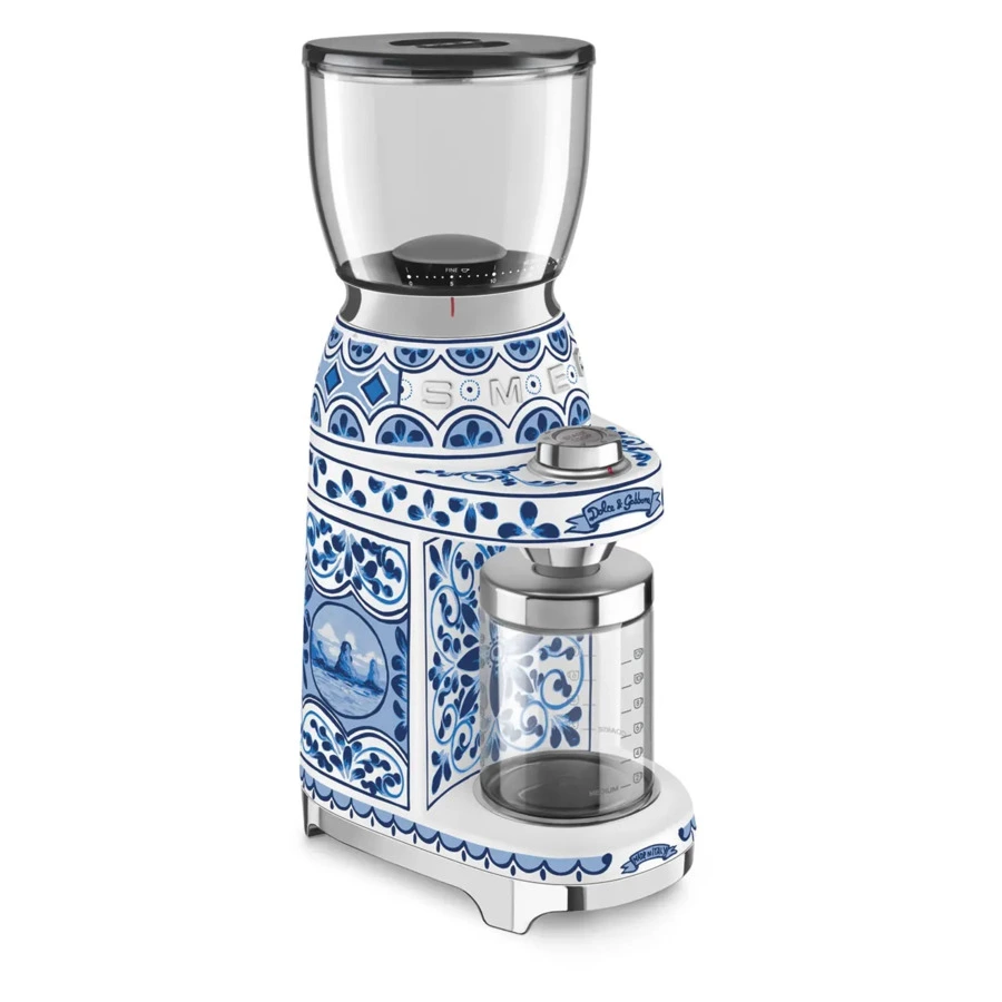 Кофемолка SMEG CGF01DGBEU Dolce & Gabbana, голубая