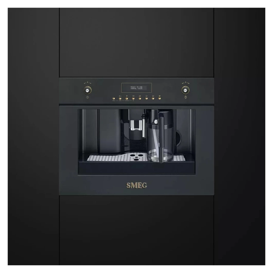 Кофемашина автоматическая встраиваемая SMEG CMS8451A 60х45 см, антрацит, фурнитура латунная